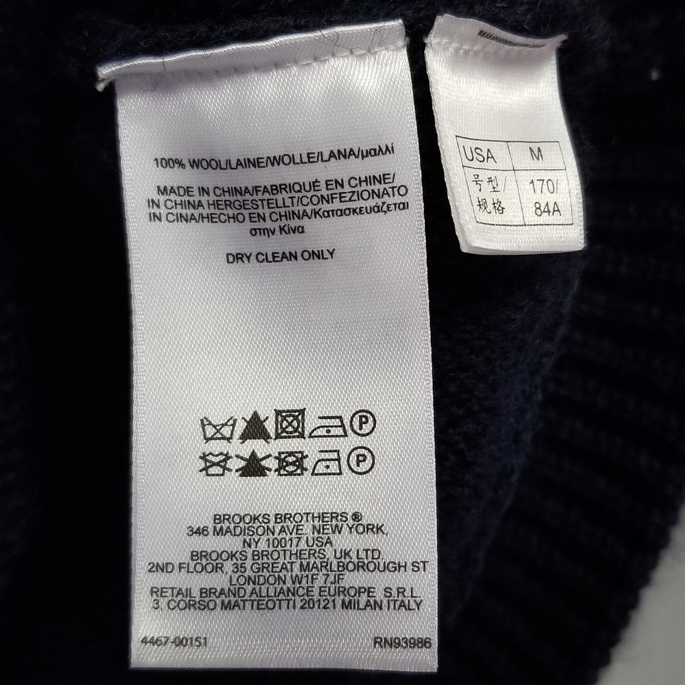 Brooks Brothers Navy Wool Cable Knit Cardigan - Picture 4 of 4